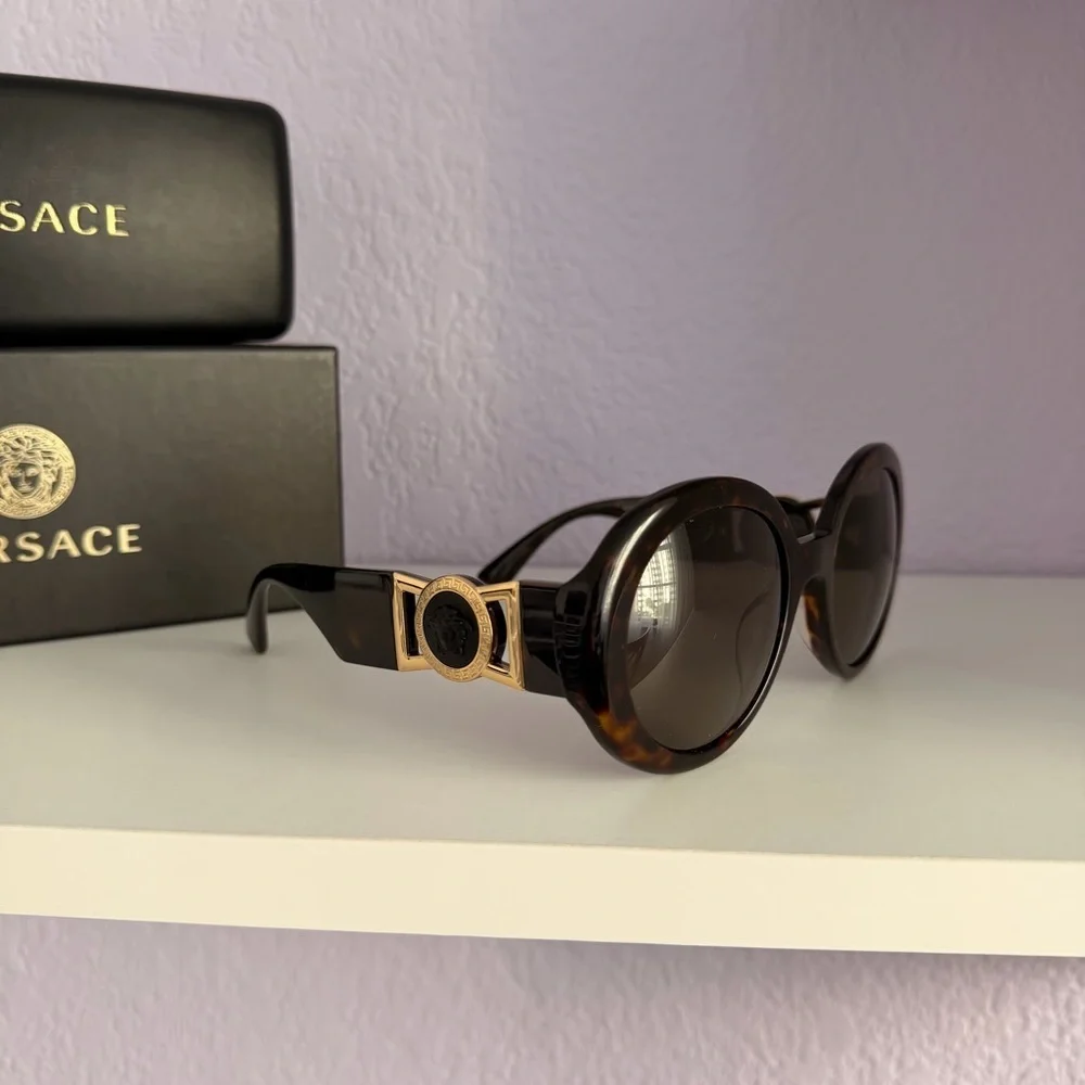New! Versace Women's Tortoise Sunglasses Mod. 4414-F 108/3, Authentic